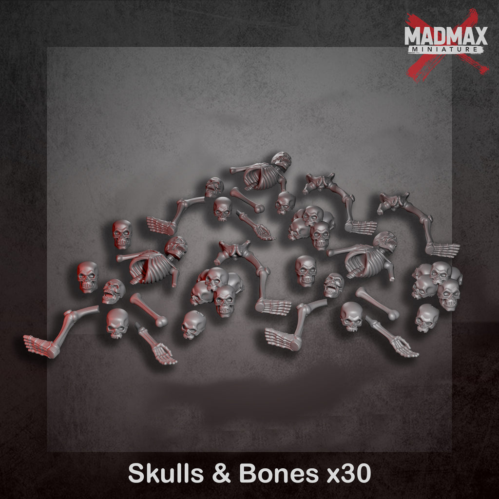 Skulls Bones Base Decoration (30 pieces) - Mad Max Miniature | Basing ...