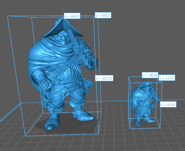 a blue 3d model of a giant man