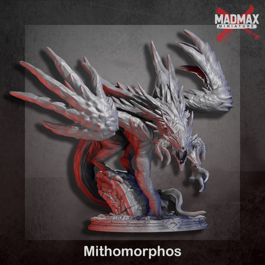 A 3D rendering of a mythical creature called the Mothomorph, which is a winged, armored dragon-like creature with sharp teeth and claws. A 3D rendering of a mythical creature called the Mothomorph, which is a winged, armored dragon-like creature with sharp teeth and claws.