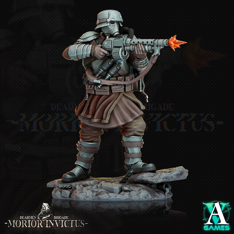 a statue of a soldier with a rifle a statue of a soldier with a rifle