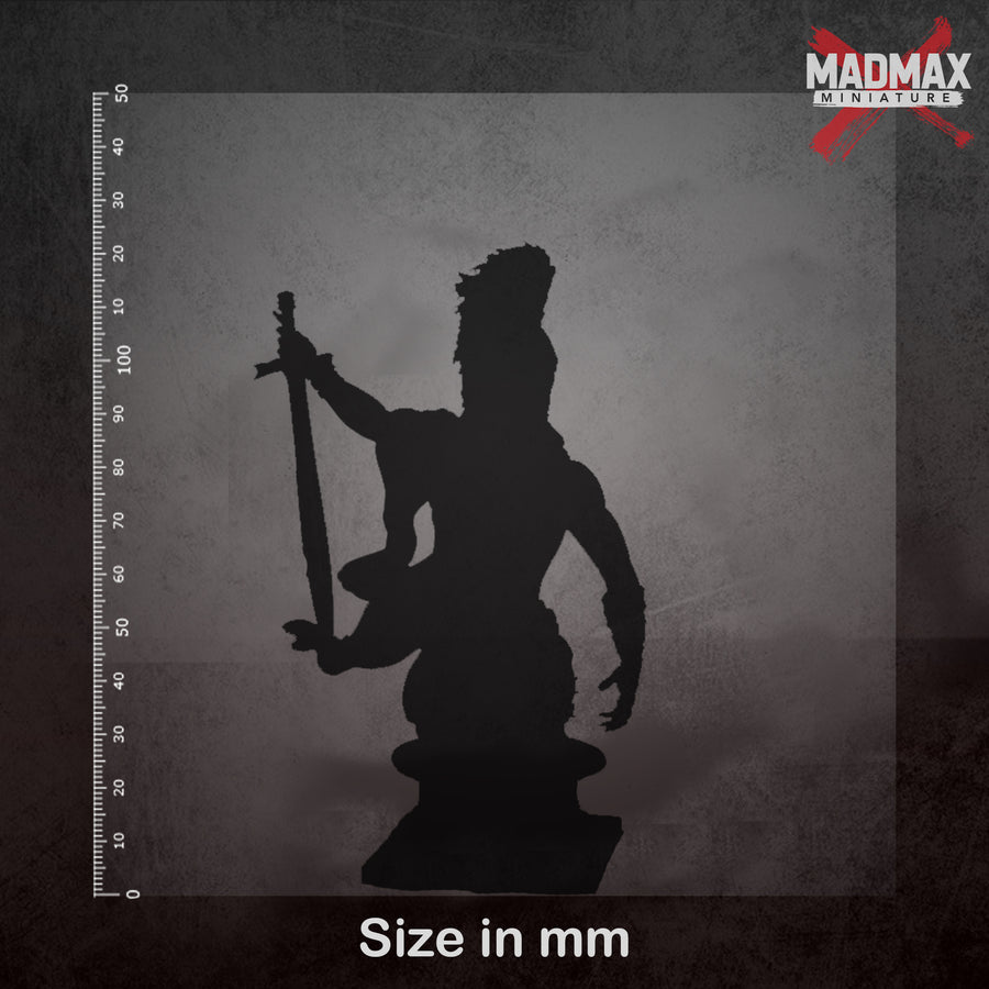 a statue of a man holding a sword a statue of a man holding a sword