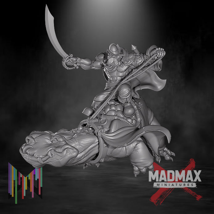 a statue of a man riding a dragon with a sword a statue of a man riding a dragon with a sword