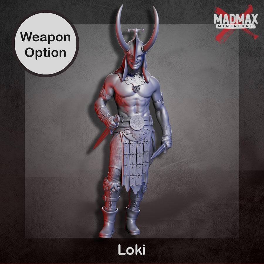 A 3D rendering of a muscular, armored figure with horns, holding a weapon, and wearing a helmet. The figure is identified as A 3D rendering of a muscular, armored figure with horns, holding a weapon, and wearing a helmet. The figure is identified as