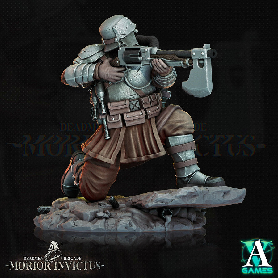 a statue of a soldier with a rifle a statue of a soldier with a rifle
