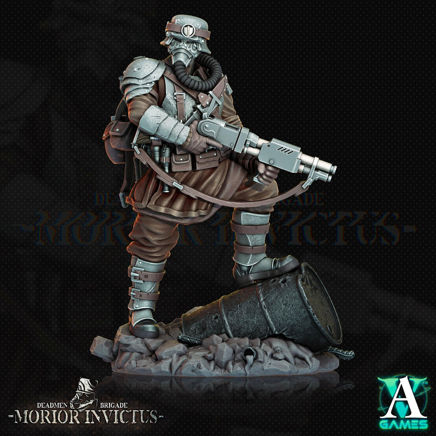 a statue of a soldier with a rifle a statue of a soldier with a rifle