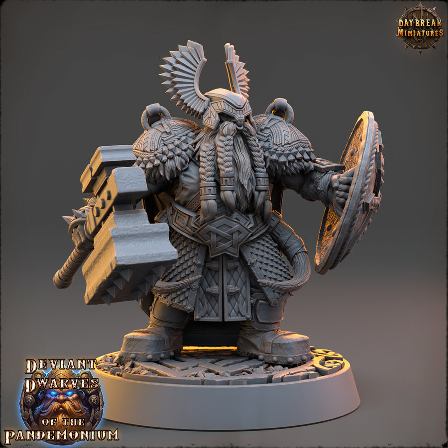 a statue of a man with a hammer and shield a statue of a man with a hammer and shield