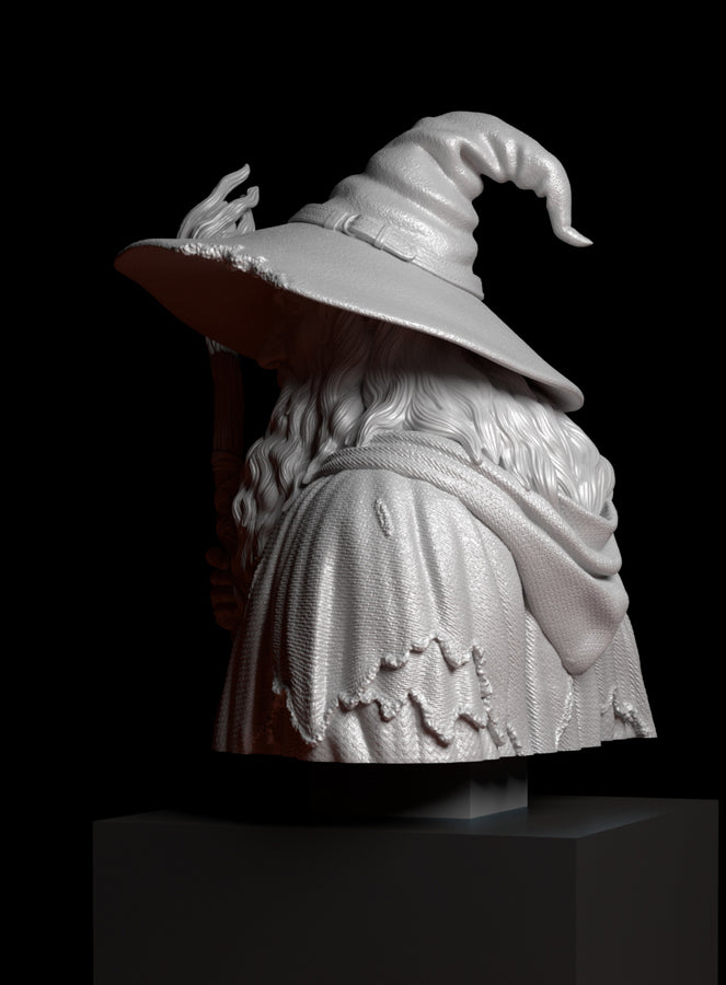 a statue of a wizard holding a staff a statue of a wizard holding a staff