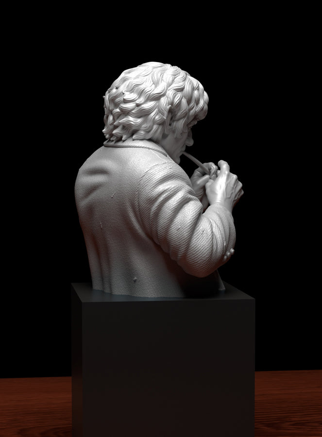 a figurine of a man wearing a red jacket and holding a pipe. a figurine of a man wearing a red jacket and holding a pipe.