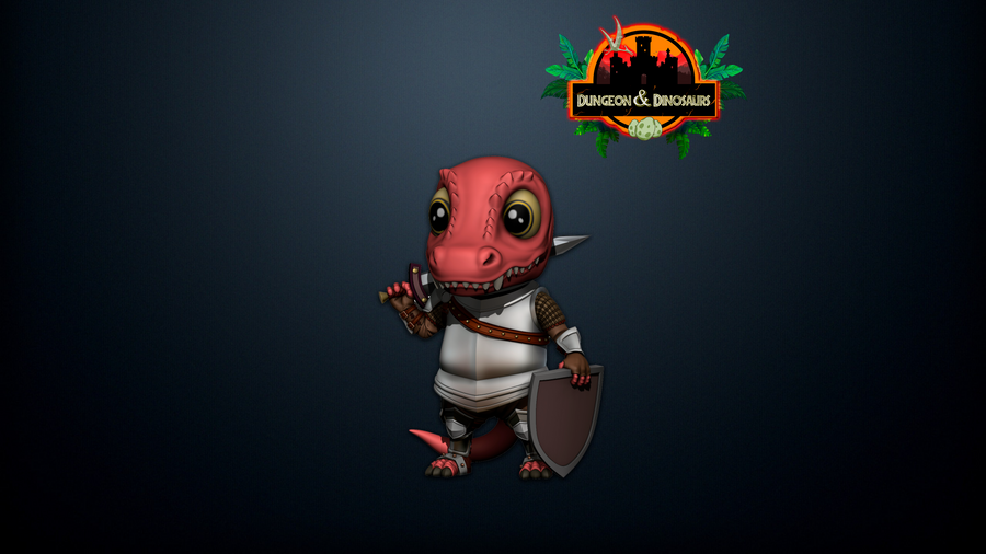 Chibi T-rex Knight - Falcata 3D Chibi T-rex Knight - Falcata 3D