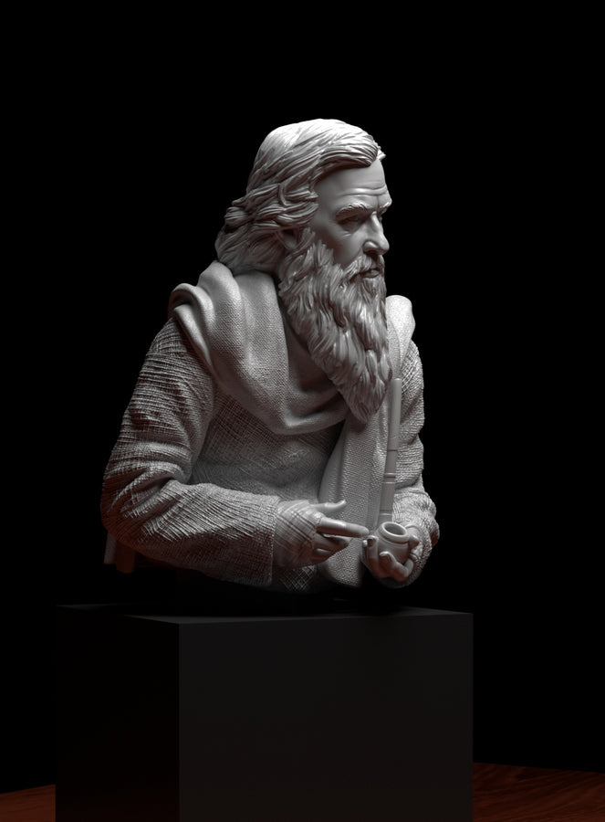 a white statue of a man with a beard a white statue of a man with a beard