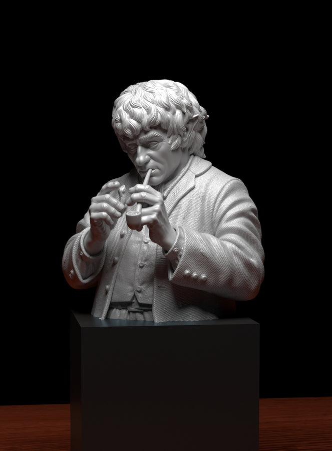 a figurine of a man wearing a red jacket and holding a pipe. a figurine of a man wearing a red jacket and holding a pipe.