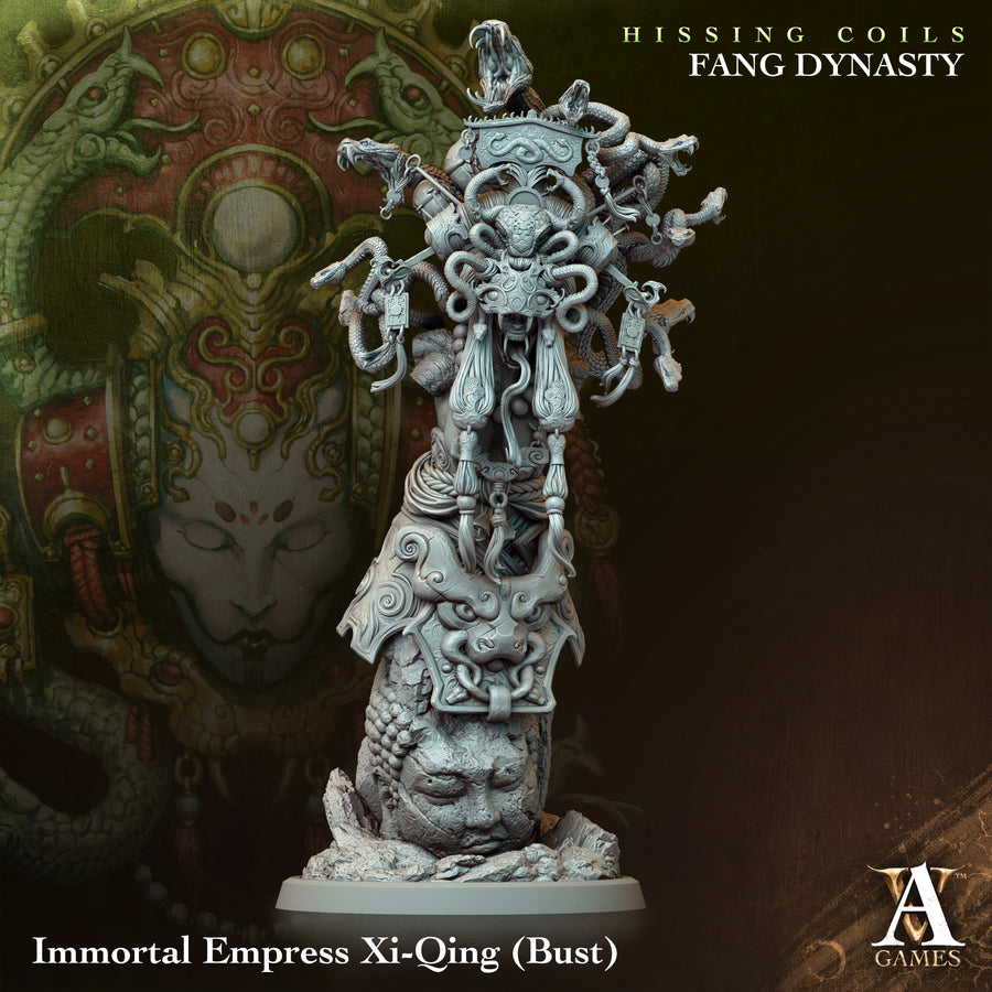 Immortal Empress Xi-Qong BUST - Hissing Coils - Fang Dinasty - Archvillain Games Immortal Empress Xi-Qong BUST - Hissing Coils - Fang Dinasty - Archvillain Games