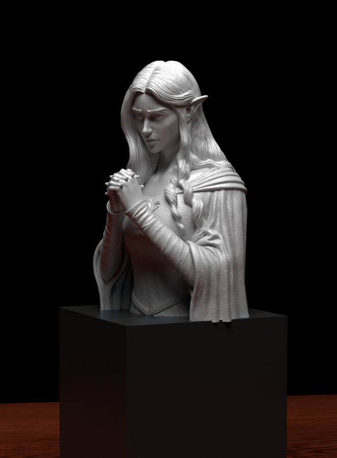 a white statue of a woman with hands together a white statue of a woman with hands together