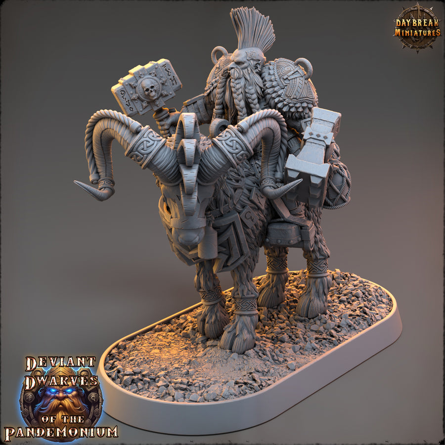 Lukasz Drencher on Fire Goat - Deviant Dwarf of the Pandemonium - Daybreak Miniatures Lukasz Drencher on Fire Goat - Deviant Dwarf of the Pandemonium - Daybreak Miniatures