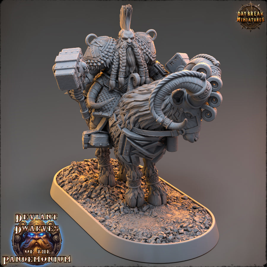 Lukasz Drencher on Fire Goat - Deviant Dwarf of the Pandemonium - Daybreak Miniatures Lukasz Drencher on Fire Goat - Deviant Dwarf of the Pandemonium - Daybreak Miniatures