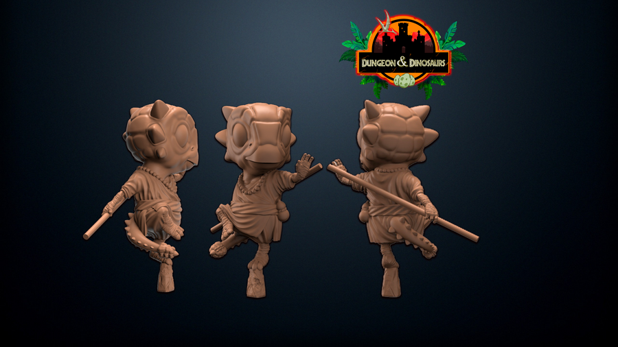 Chibi Ankylosaurus Monk - Falcata 3D Chibi Ankylosaurus Monk - Falcata 3D