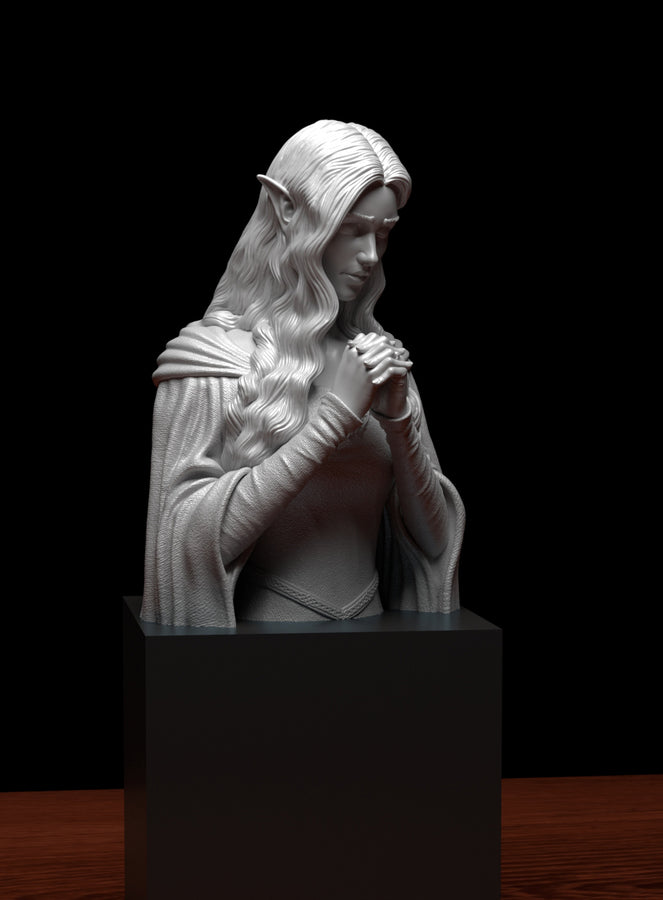 a white statue of a woman with hands together a white statue of a woman with hands together