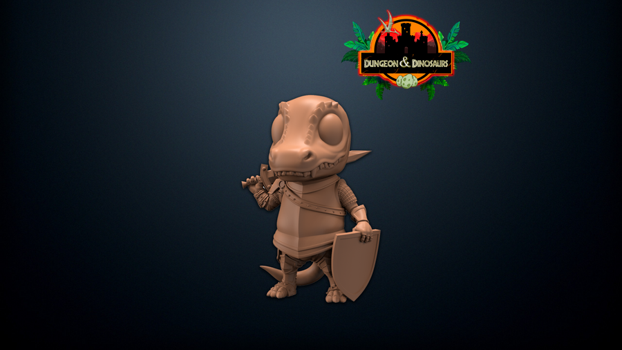 Chibi T-rex Knight - Falcata 3D Chibi T-rex Knight - Falcata 3D