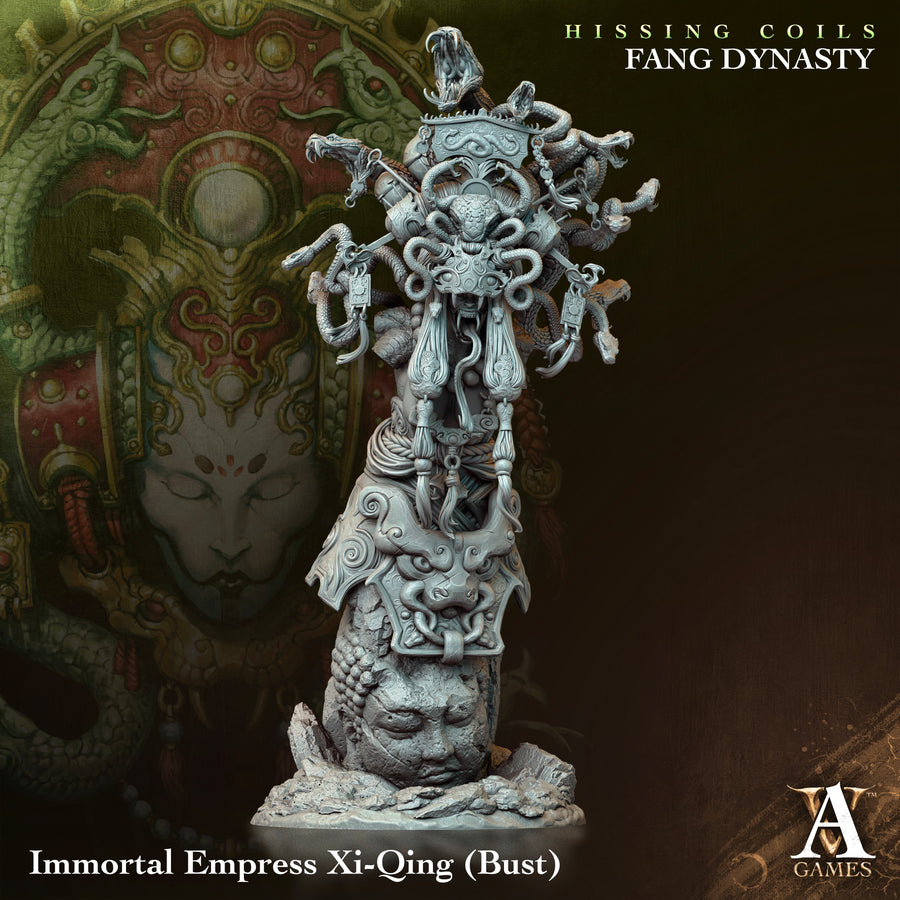 Immortal Empress Xi-Qong BUST - Hissing Coils - Fang Dinasty - Archvillain Games Immortal Empress Xi-Qong BUST - Hissing Coils - Fang Dinasty - Archvillain Games