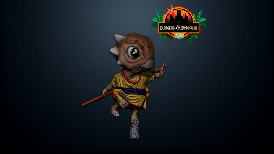 Chibi Ankylosaurus Monk - Falcata 3D Chibi Ankylosaurus Monk - Falcata 3D