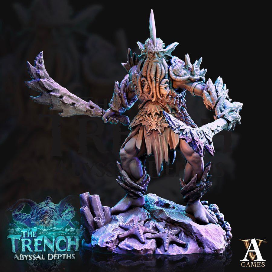 Triton Tribe Leaders - Abyssal Depths - The Trench - Archvillain Games Triton Tribe Leaders - Abyssal Depths - The Trench - Archvillain Games