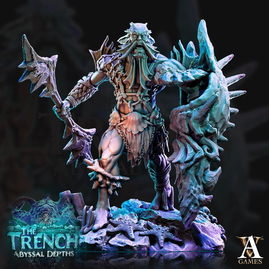 Triton Tribe Leaders - Abyssal Depths - The Trench - Archvillain Games Triton Tribe Leaders - Abyssal Depths - The Trench - Archvillain Games