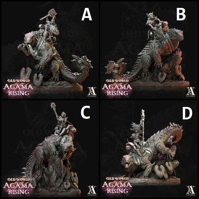 Mato Riders - DnD Miniature l 3D Printed Model l Lizardman l Beast Pathfinder l Tabletop RPG l Dungeons and Dragons Mato Riders - DnD Miniature l 3D Printed Model l Lizardman l Beast Pathfinder l Tabletop RPG l Dungeons and Dragons