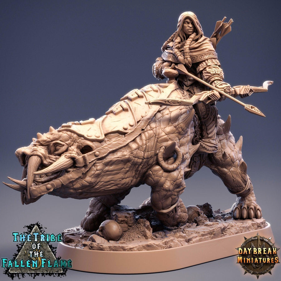 Hedlana the Impaler on Tuskerbeast *SIZE OPTION* Hedlana the Impaler on Tuskerbeast *SIZE OPTION*