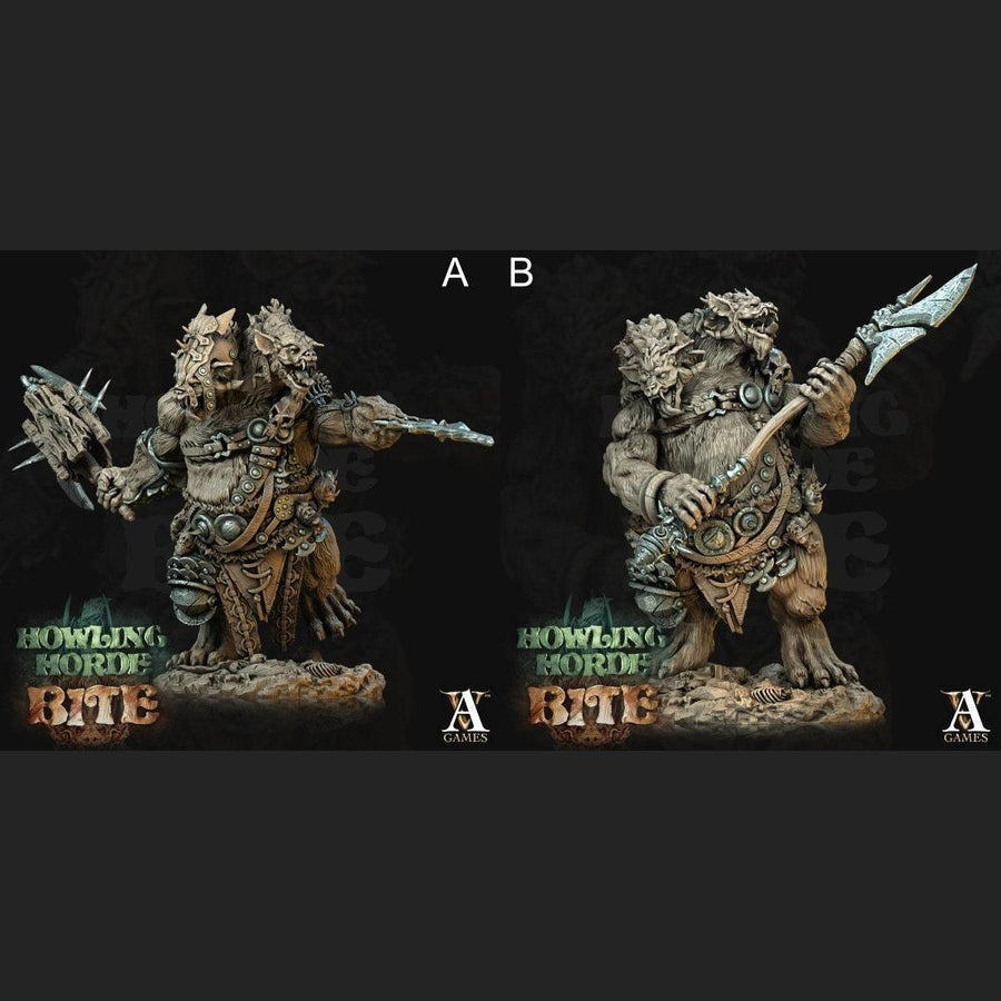 Gnoll Ettins MASSIVE FIGURINE *Size Option* Howling Horde Bite Gnoll Ettins MASSIVE FIGURINE *Size Option* Howling Horde Bite