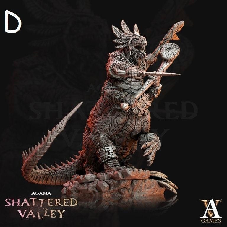 Agama Telcoans l DnD Miniatures l 3D Printed Model l Archvillain Games l Agama Shattered Valley l Beast Pathfinder l Tabletop RPG l Saurian Agama Telcoans l DnD Miniatures l 3D Printed Model l Archvillain Games l Agama Shattered Valley l Beast Pathfinder l Tabletop RPG l Saurian