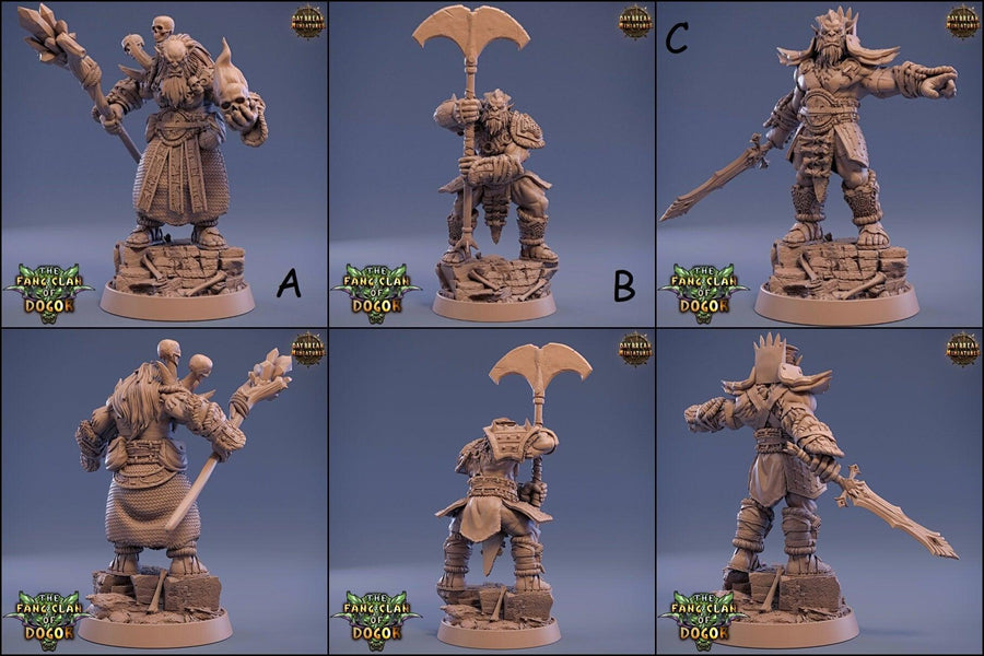 Generals - The Fang Clan of Dogor - DnD Miniature l 3D Printed Model lDaybreak l Beast Pathfinder l Tabletop RPG l Dungeons and Dragons Generals - The Fang Clan of Dogor - DnD Miniature l 3D Printed Model lDaybreak l Beast Pathfinder l Tabletop RPG l Dungeons and Dragons
