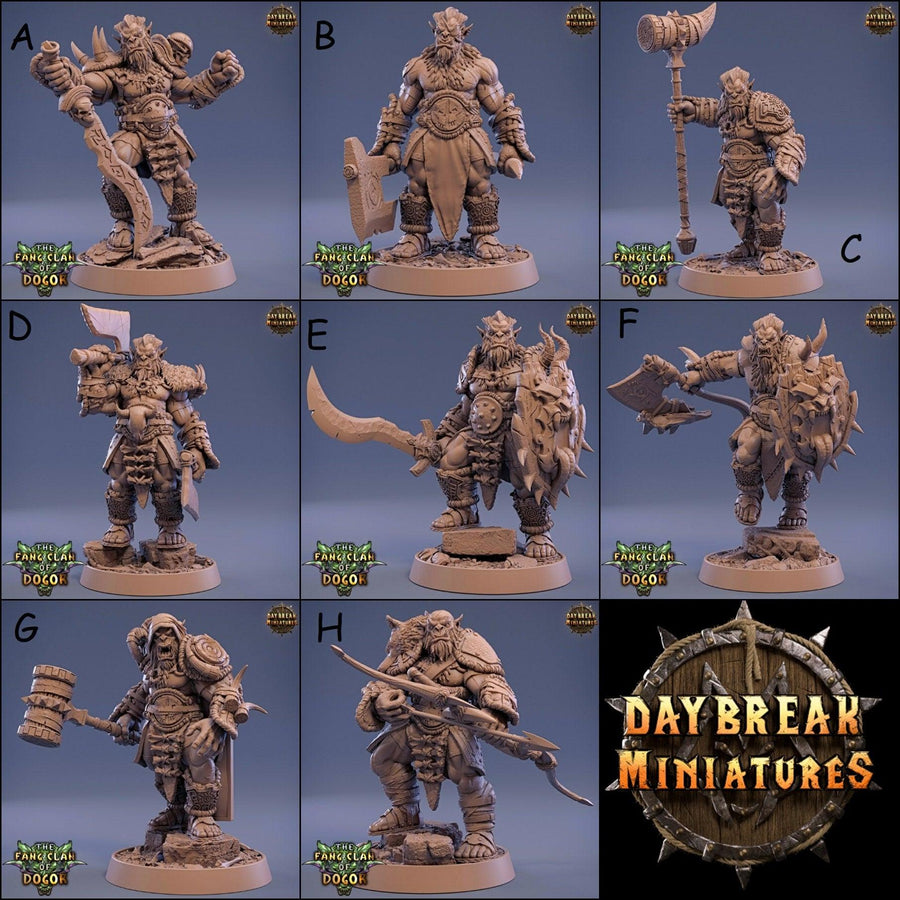 Warriors - The Fang Clan of Dogor - DnD Miniature l 3D Printed Model lDaybreak l Beast Pathfinder l Tabletop RPG l Dungeons and Dragons Warriors - The Fang Clan of Dogor - DnD Miniature l 3D Printed Model lDaybreak l Beast Pathfinder l Tabletop RPG l Dungeons and Dragons