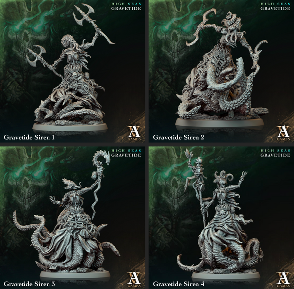 four different views of a statue of a demon
