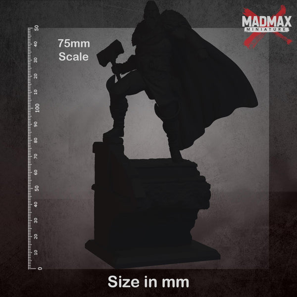 The image is a statue of a person, likely a character from a video game or movie, depicted in a silhouette.