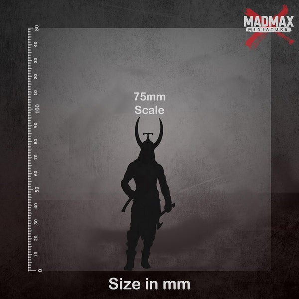 A silhouette of a person with horns, likely a warrior or knight, against a dark background.