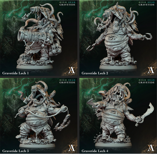 a set of four pictures of a statue of a creature