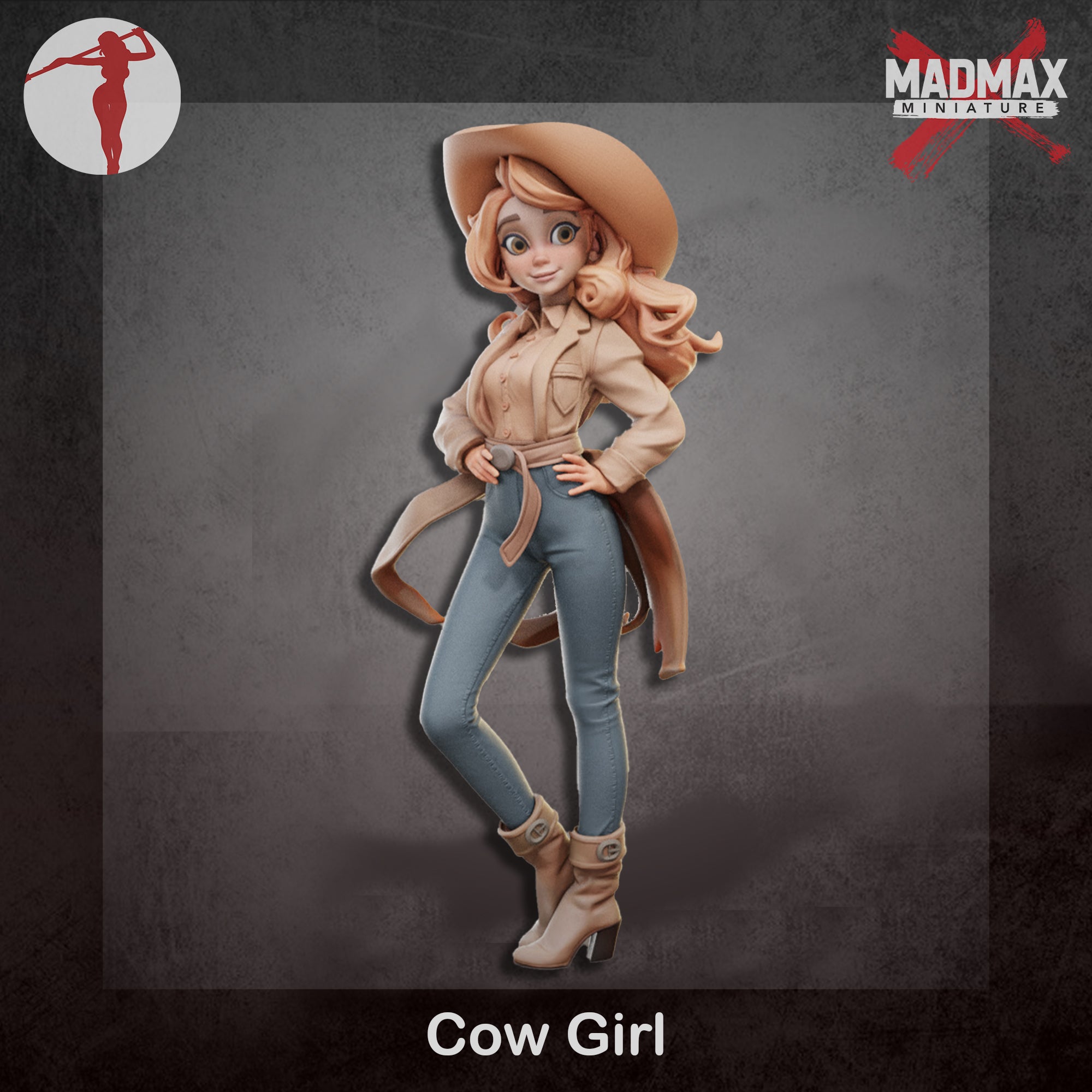 Figurine de Cowgirl Western Shooter en résine, Micro