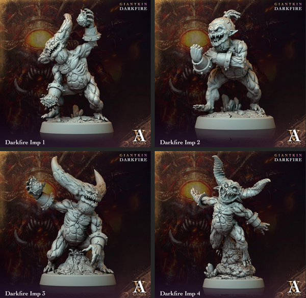 four pictures of a statue of a demon