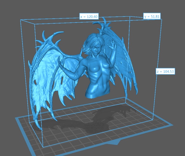 a 3d model of a woman with wings
