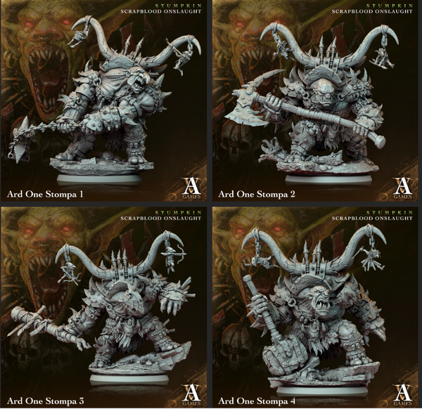 a set of four pictures of a warhammer
