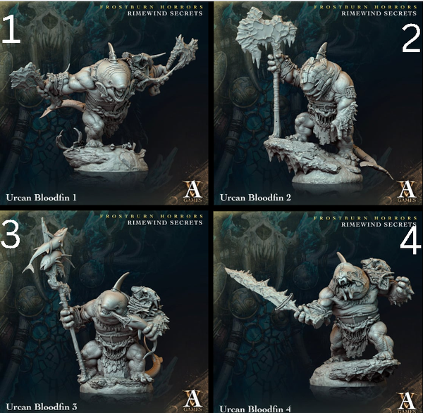 a set of four pictures of a troll with a spear