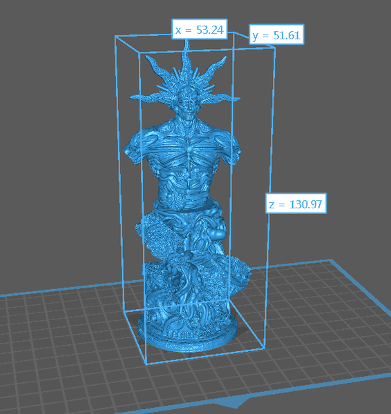 a blue 3d model of a statue of liberty