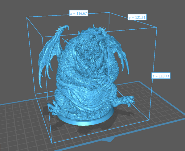 a blue 3d model of a dragon in a box