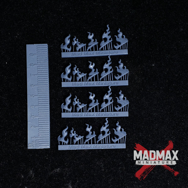 a ruler and a set of miniature horses on a table