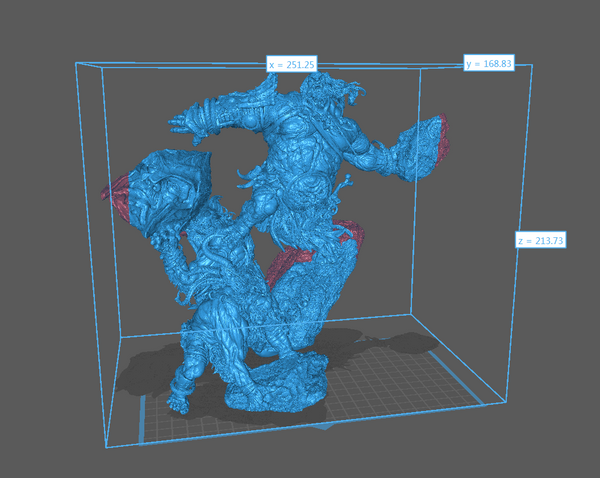 a 3d image of a blue monster in a glass case