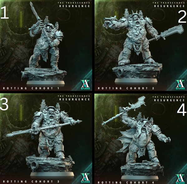 a series of four photos of a statue of a man with a sword