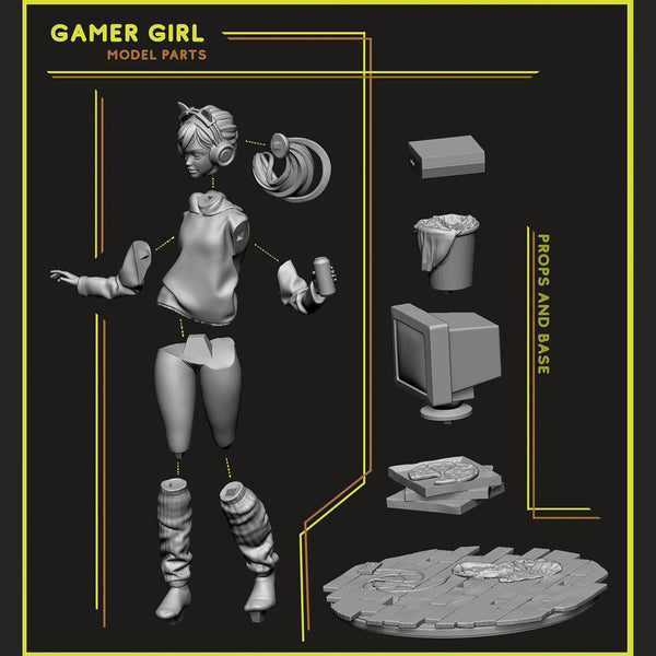 Gamer Girl  *90 mm DIORAMA * - NomNom Studio