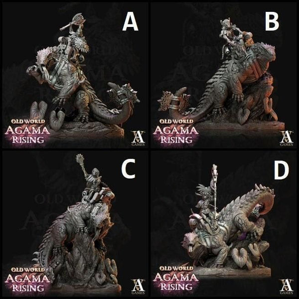 Mato Riders - DnD Miniature l 3D Printed Model l Lizardman l Beast Pathfinder l Tabletop RPG l Dungeons and Dragons