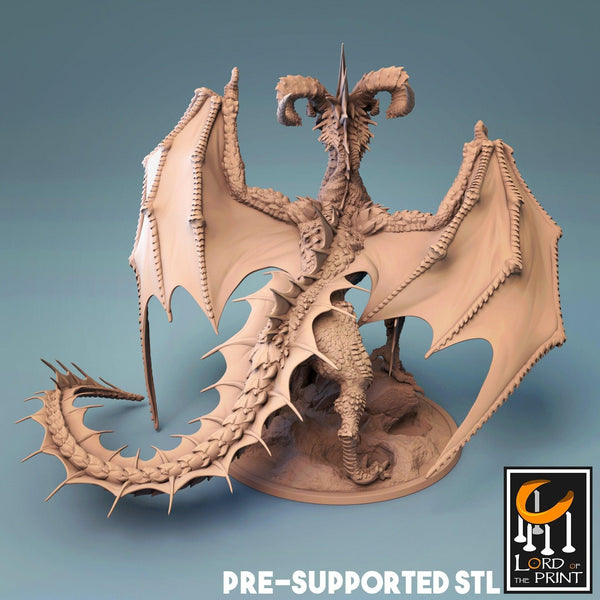 Black Dragon *MODEL & SIZE OPTION*  Dragon - Lord of the print - Fantasy, Tabletop, Miniature, , DnD, Pathfinder