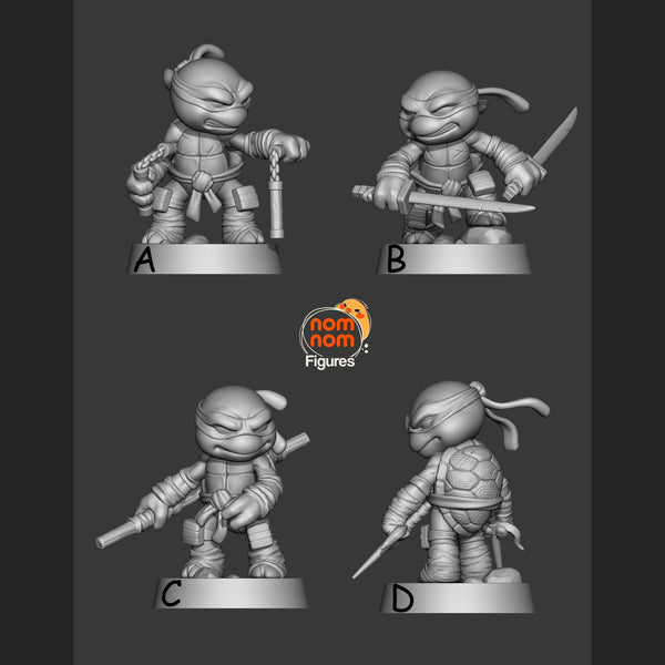 Chibi Turtle Dudes  *50 mm DIORAMA CHIBBI* - NomNom Studio